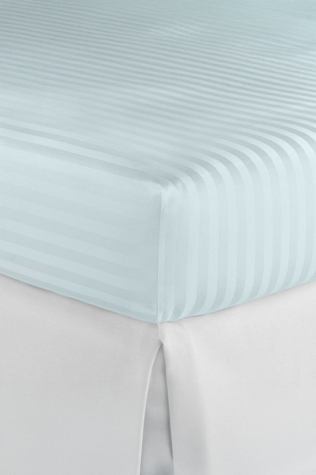 83 Tel Çizgili Pamuk Saten Tek Kişilik Lastikli Otel Çarşafı